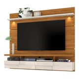 Painel Bancada Suspensa Para Tv 60 Polegadas Lana 1.8 2 Portas Com Led Naturale Off White Madetec