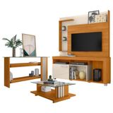 Estante Home Theater Ícaro Com Aparador E Mesa De Centro Frizz Cinamomo Off White