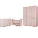 Quarto De Bebê Diamante 100% Mdf Cor Rosé - Phoenix Baby