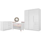 Quarto De Bebê Diamante Cor Branco Brilho - Phoenix Baby