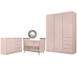 Quarto De Bebê Diamante 100% Mdf Cor Rosé - Phoenix Baby