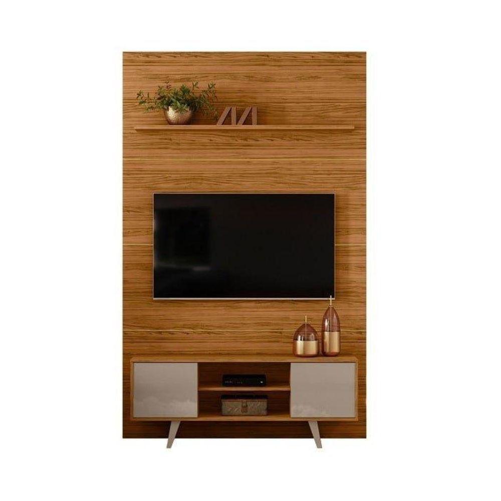 Painel E Rack Panorama Para Tv De 65 Polegadas Fendi Naturale Madetec