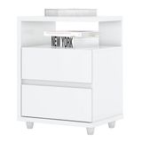 Mesa De Cabeceira Campeche Branco Brilho - Henn