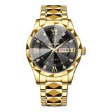 Relógio Impermeável Que Brilha No Escuro Com Calendário Duplo Masculino 43 Mm