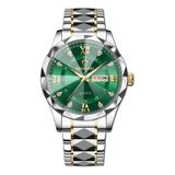 Relógio Impermeável Que Brilha No Escuro Com Calendário Duplo Masculino 43 Mm