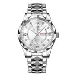 Relógio Impermeável Que Brilha No Escuro Com Calendário Duplo Masculino 43 Mm
