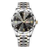 Relógio Impermeável Que Brilha No Escuro Com Calendário Duplo Masculino 43 Mm