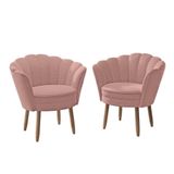 Kit Poltronas Cadeiras Flor Confortáveis Balaqui Decor Rosa