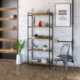 Estante Multiuso 5 Prateleiras 187x80cm Industrial Kuadra Compace Lâmina Mel