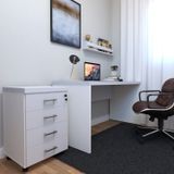 Conjunto Escritório / Home Office Kit Com Mesa, Gaveteiro E Prateleira