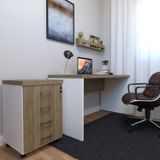 Conjunto Escritório / Home Office Kit Com Mesa, Gaveteiro E Prateleira