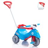 Triciclo Infantil Com Empurrador Lelecita Azul Calesita