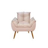 Poltrona Opala Cadeira Decorativa Balaqui Decor Bege