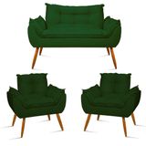 Kit Namoradeira Opala Sala Quarto 02 Poltrona Balaqui Decor Verde