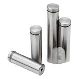 100 Unid Prolongador 25x100 Inox Suporte Vidro, Mad Painel