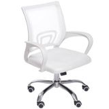 Cadeira De Escritório Mesh Assento Estofado Base Giratória 9050 - Branca