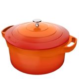 Panela Caçarola Le Cook Com Revestimento Cerâmico Laranja 32cm Lc1805