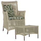 Poltrona E Mesa Igapó Em Alumínio Marrom Corda Náutica E5 Rami