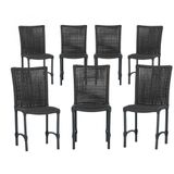 7 Cadeiras De Jantar Cannes De Alumínio Pintura Preta Trama Preto