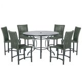 Mesa Ascoli 120 Cm Com 6 Cadeiras Cannes De Alumínio Trama Verde