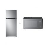 Combo Geladeira Lg Frost Free Inverter 395l Duplex Inox Look Gn-b392plm + Micro-ondas Lg Grill Neochef 30l 220v Mg3097nra