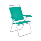 Cadeira De Praia Alta Reclinável Boreal Com Porta Copo Mor Cor:verde Verde