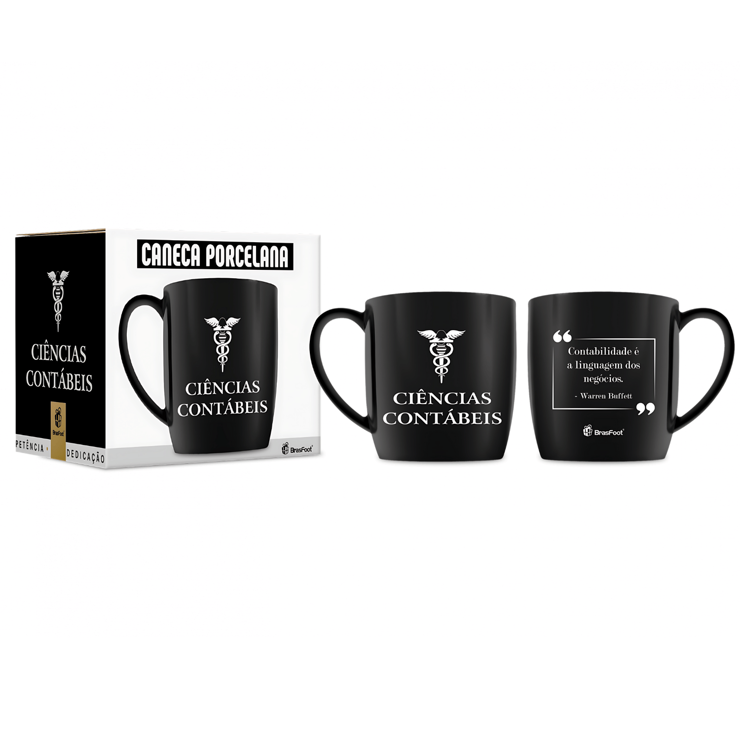 Caneca De Porcelana Uni Cursos 300ml- Ciências Contábeis - Brasfoot Brasfoot