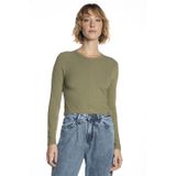 Blusa Feminina Casual Manga Longa Polo Wear Verde Escuro