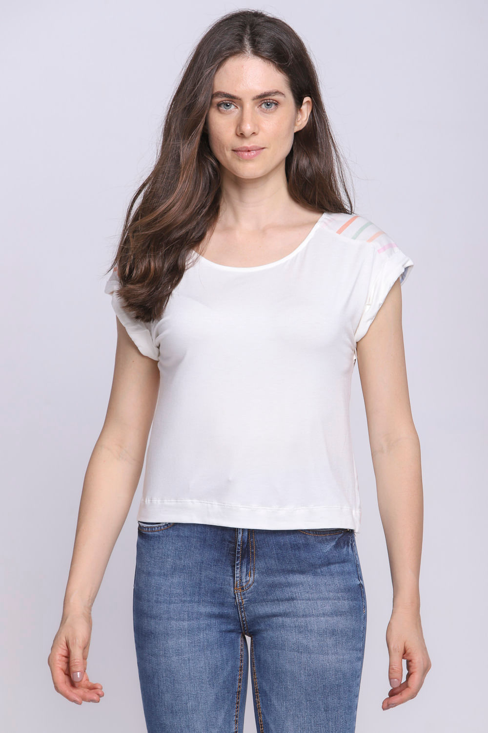 Blusa Feminina Estampa Listrada Polo Wear Off White