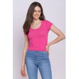 Blusa Feminina Joy Canelada Polo Wear Rosa Escuro