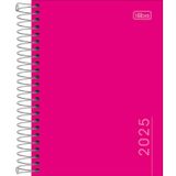 Agenda Espiral Capa Dura Pepper Rosa 2025 - 11,7cm X 16,4cm - Tilibra Tilibra