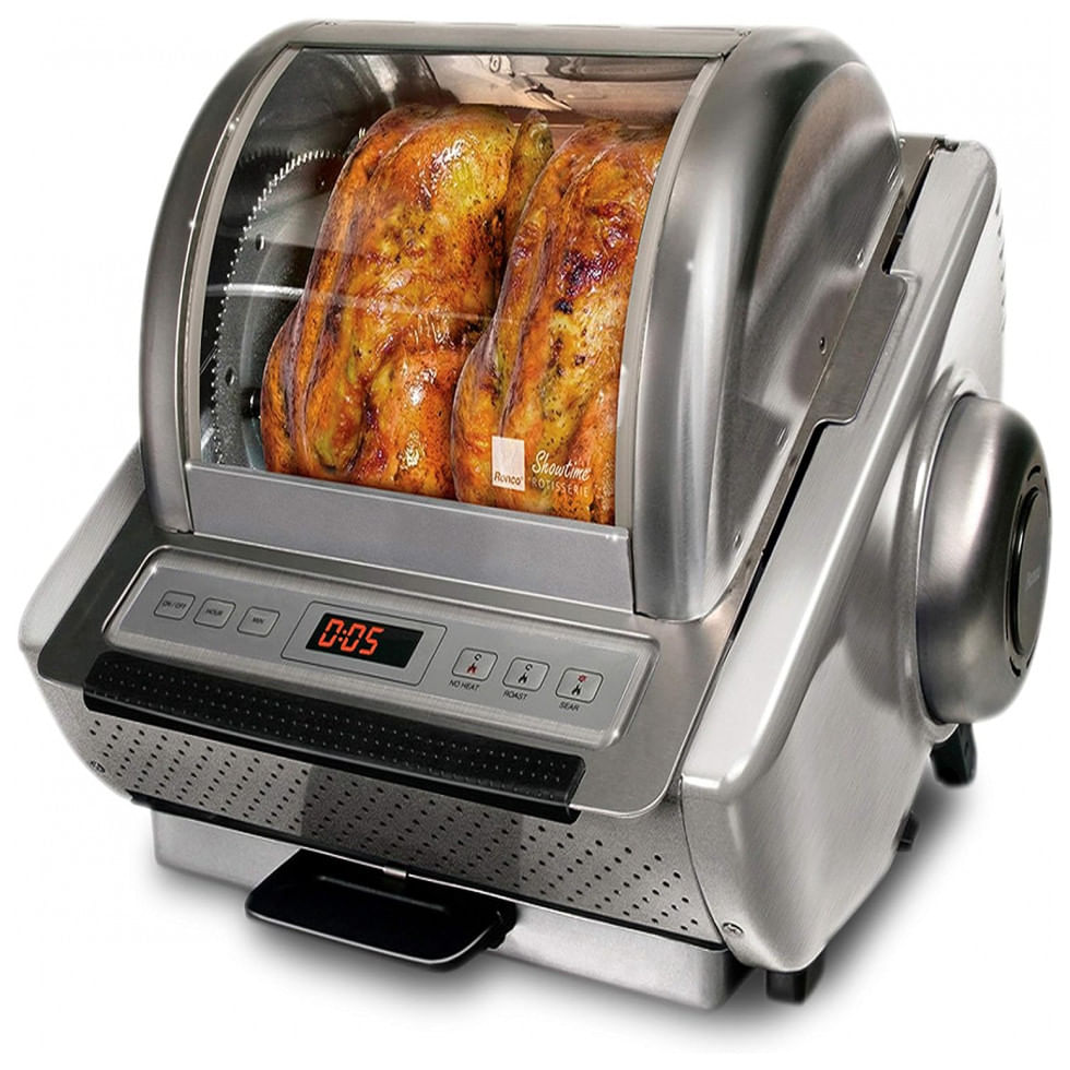 Churrasqueira Eletrica Grill Rotisserie Com Controle De Temperatura, 110v, Ronco, Cinza