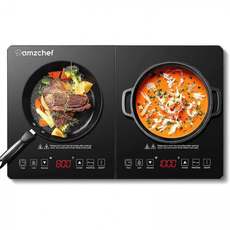 Cooktop De Inducao Portatil 2 Queimadores, 1800w, 110v, Chef, Preto