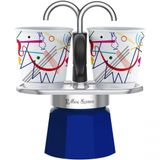 Mini Cafeteira De Cafe Expresso Manual 95 Ml Bialetti, Aluminio, Azul