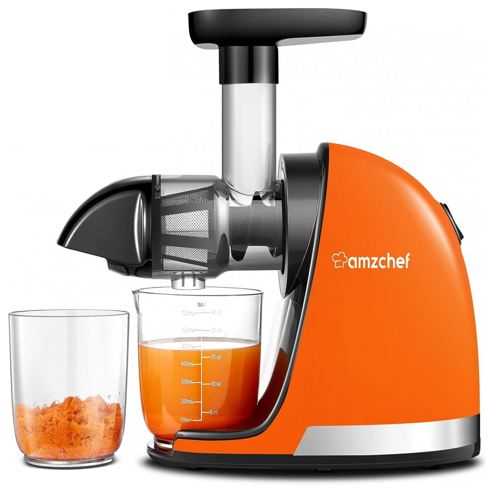 Centrifuga De Frutas Com Funcao Reversivel E Preservacao Dos Nutrientes, 110v 150w, Amzchef, Laranja