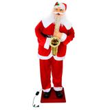 Papai Noel Musical Com Saxofone Bivolt 1,80m Luxo