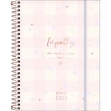 Tilibra - Planner Espiral 17,7 X 24 Cm Soho 90 G 2025 - Xadrez Rosa Bola Lilás Empathy