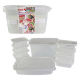 Conjunto Com 10 Potes Recipientes De Plástico