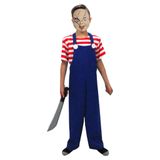 Fantasia Chucky Infantil Completa Boneco Assassino Halloween Noite Do Terror Festa Zumbi Carnaval Cosplay Dia Das Bruxas