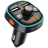 Adaptador Transmissor Veicular Bluetooth Arsvita Veicular Usb Led, Preto