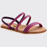Sandália Feminina Rasteira Flat Plana Tiras Brilhantes Moleca 5443.126.23919 - Light Violeta/magenta - 36