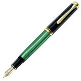 Caneta Tinteiro Pelikan Souveran M600 Black Green Ouro 14k