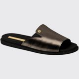 Chinelo Feminino Slide Flat Conforto Moleca 5443.202.14710 - Grafite/preto - 39
