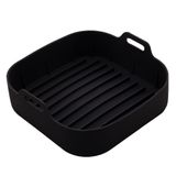 Forma Quadrada De Silicone Para Air Fryer Preta 20cm