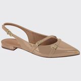 Sapatilha Aberta Feminina Fivela Verniz Conforto Vizzano 1206.296.13488 Bege N° 37