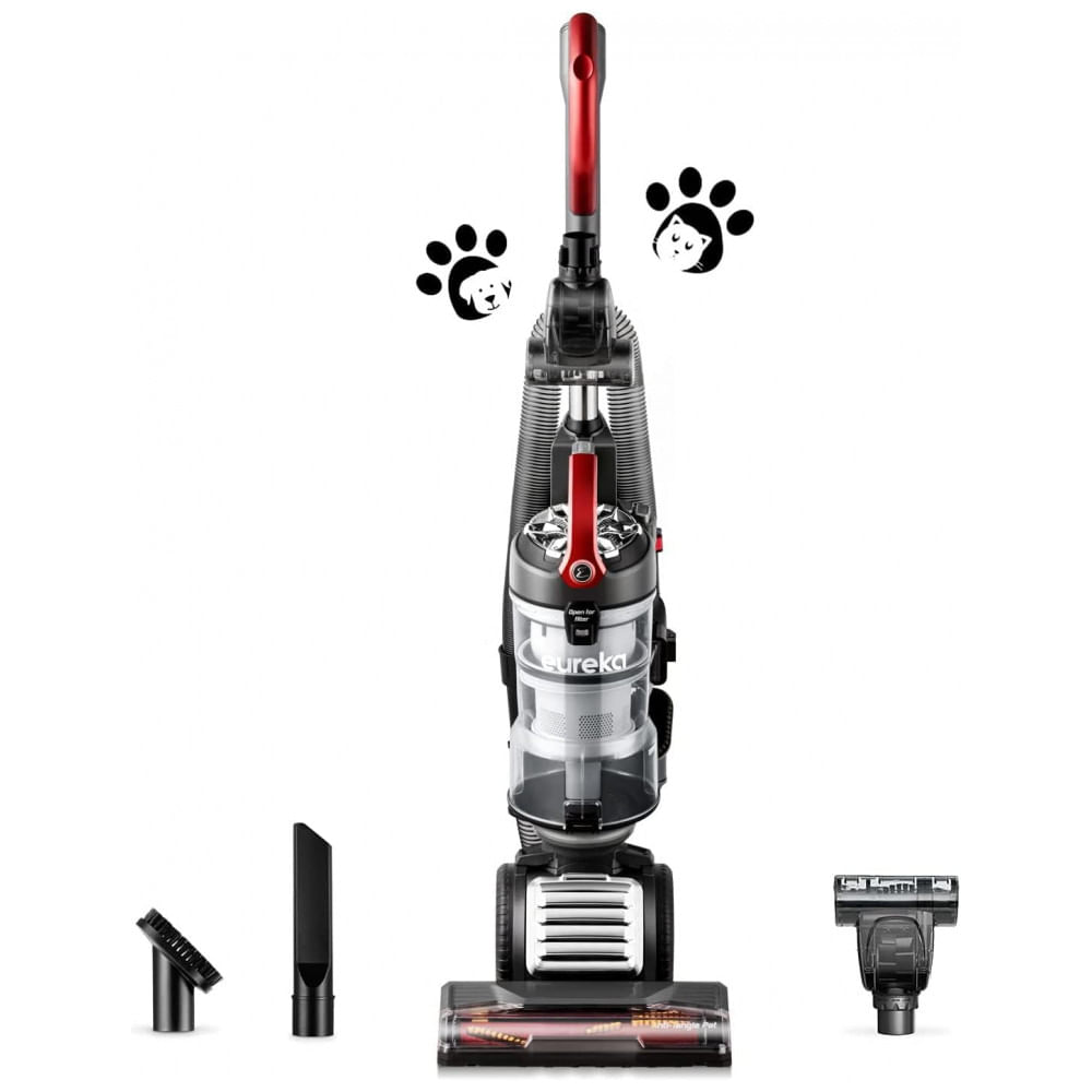 Aspirador De Pó Sem Saco Vertical Com Direção Giratória Para Piso Duro E Pelos De Animais, 110v, Eureka Floorrover, Vermelho