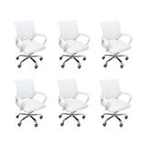 Kit 6 Cadeiras De Escritório Begonia Mesh Ergonômico Branco