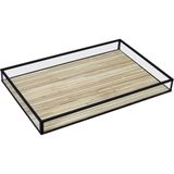Bandeja Decorativa Para Servir Home&amp;co Vidro 3x20x30cm Bege