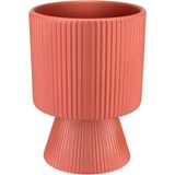 Cachepô Vaso Decorativo Enfeite Casa Redondo Home&amp;co Cerâmica 16x12x12cm Terracota