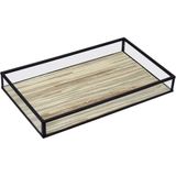 Bandeja Decorativa Para Servir Lavabo Home&amp;co Vidro 3x15x25cm Bege